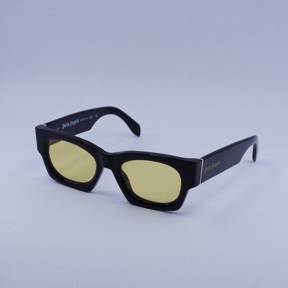 Palm Angels PERI089 BODIE 1018 Sunglasses Black Cat Eye Frame, Yellow Lenses - Picture 1 of 10